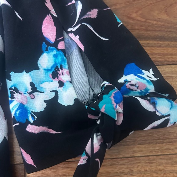 Lane Bryant Floral Print coat Tie Sleeve Open Front Jacket Plus Size 18/20 - Picture 4 of 12